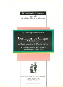 Costumes de Cirque | Musée Historique dee l'Ancien Evêché | Mars -Mai 1987